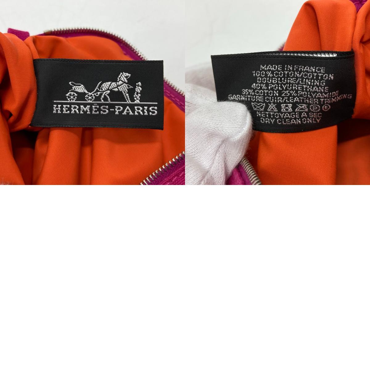 HERMES エルメス マルチポーチ ボリードポーチ20 ミニポーチ コットン フューシャ ピンク レディース【中古】_画像10