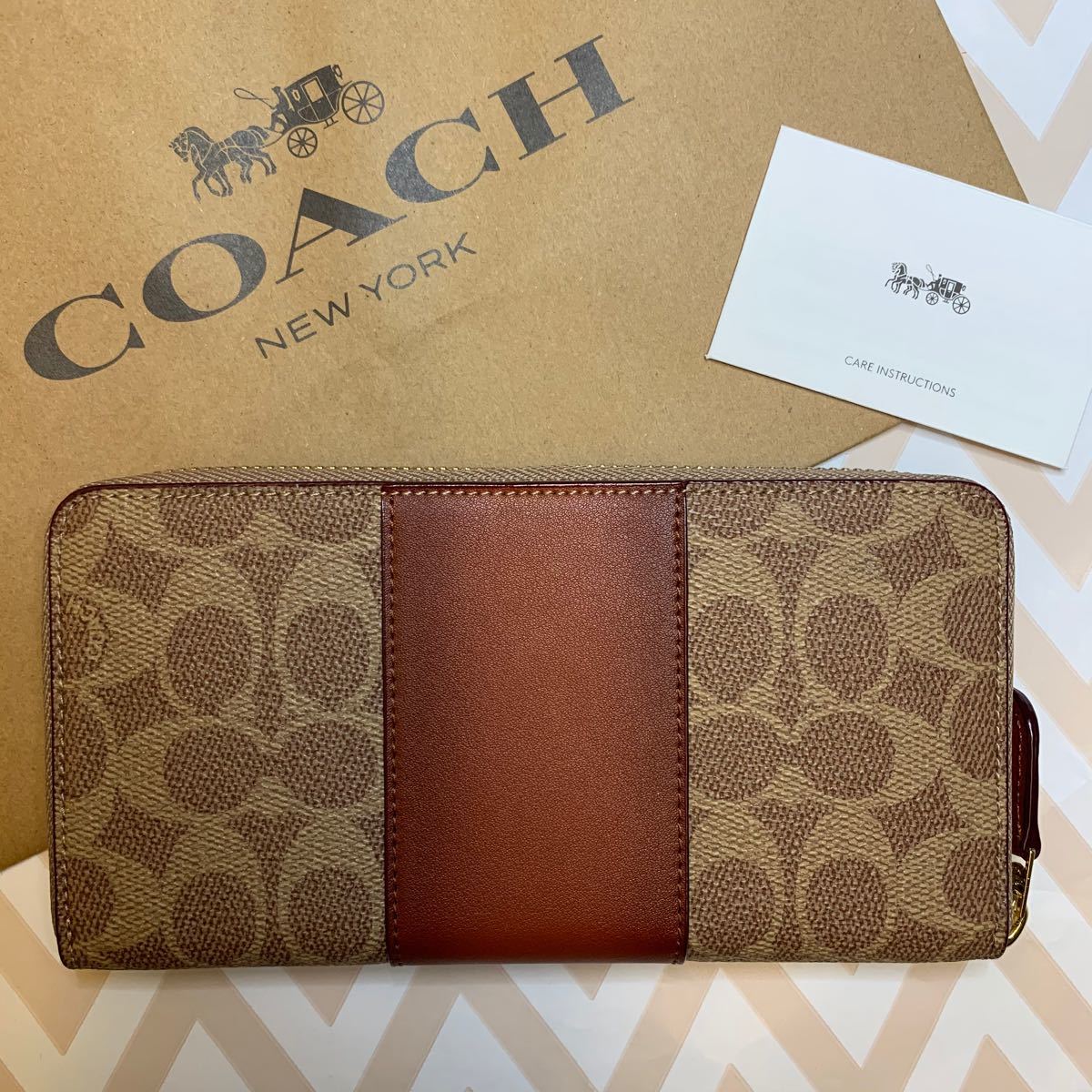 COACH コーチ　アウトレット　キャメル　シグネチャー　長財布　新品