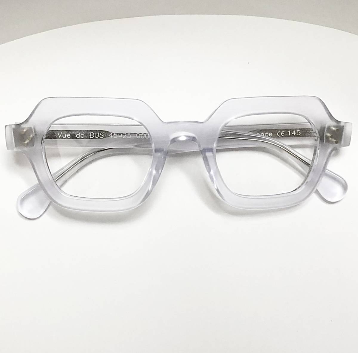 Vue dc. 新品未開封】極太 フレームフランス製 Frame France クラウンパント似3dot 透明メガネ 純正ケース付き 送料無料