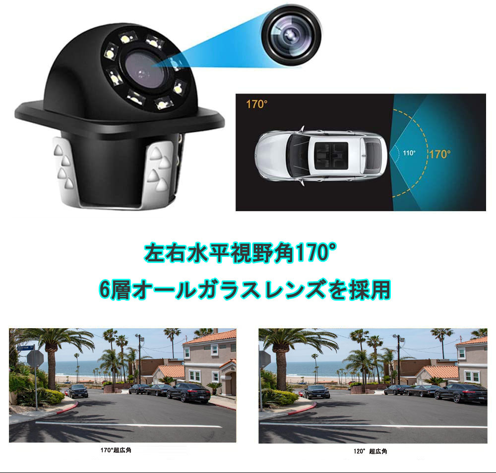 LED バックカメラ 車載カメラ 埋め込みタイプ 超広角 リアカメラ 超強暗視 12m_画像2