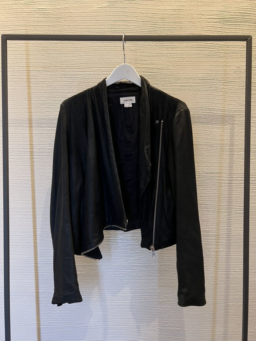 HELMUT LANG ヘルムートラング ドレープ レザー ライダースジャケット