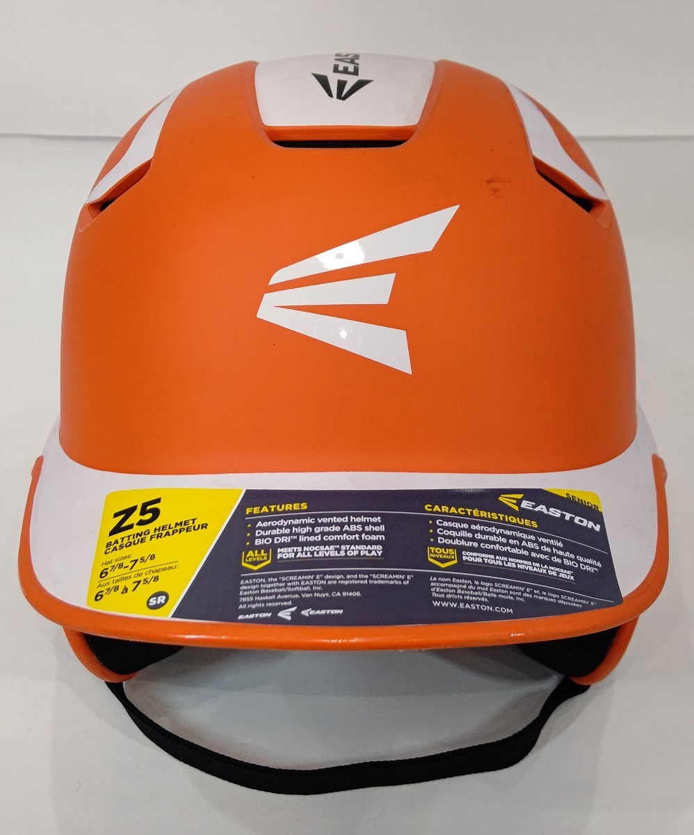 New Easton Z5 Orange-White 6 7/8" - 7 5/8" fit シニアサイズ 野球用ヘルメット