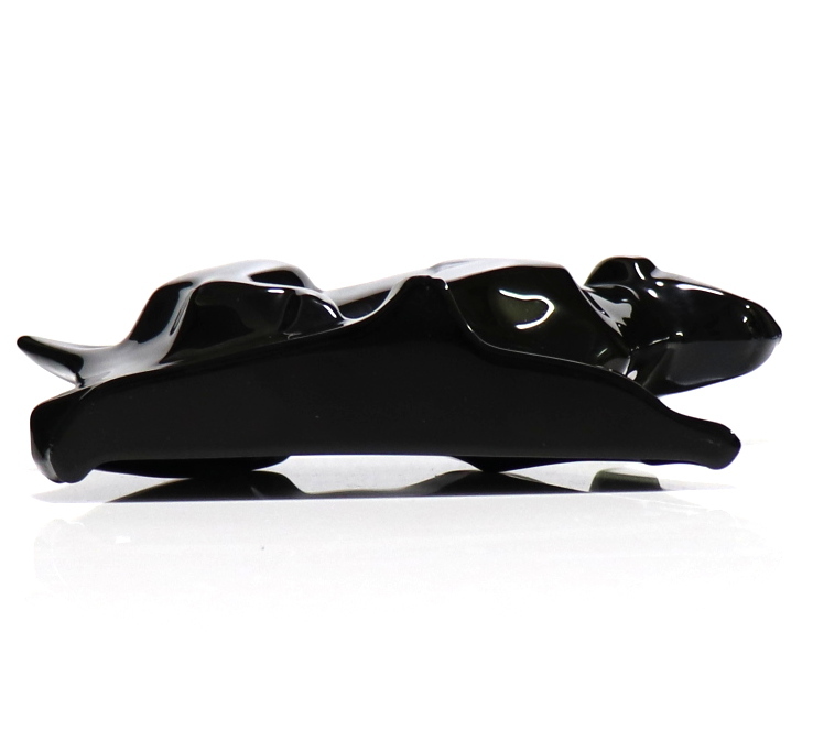 バカラ (BACCARAT) 稀少 大型作品 ブラッククリスタルガラス製 ラブラドール 18.5cm!! 1kg! 犬 フィギュリン 黒 オブジェ 置物 ドッグ 猫の画像8