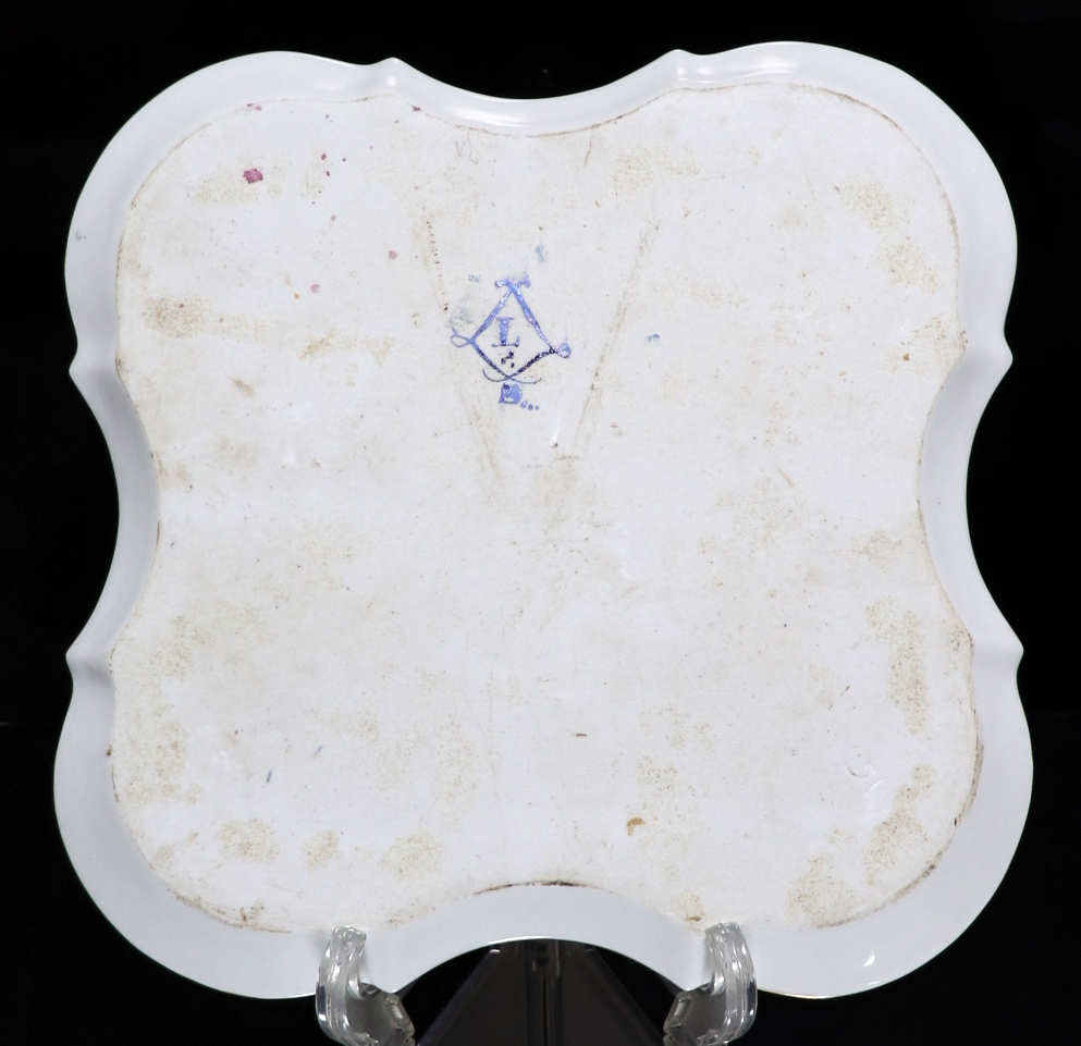 アンティーク・セーブル (SEVRES) 1764年頃 金彩 大型 飾り皿 ルイ16世 陶板画 トレー ポンパドール ピンク ゴールド プレート カップ_画像9