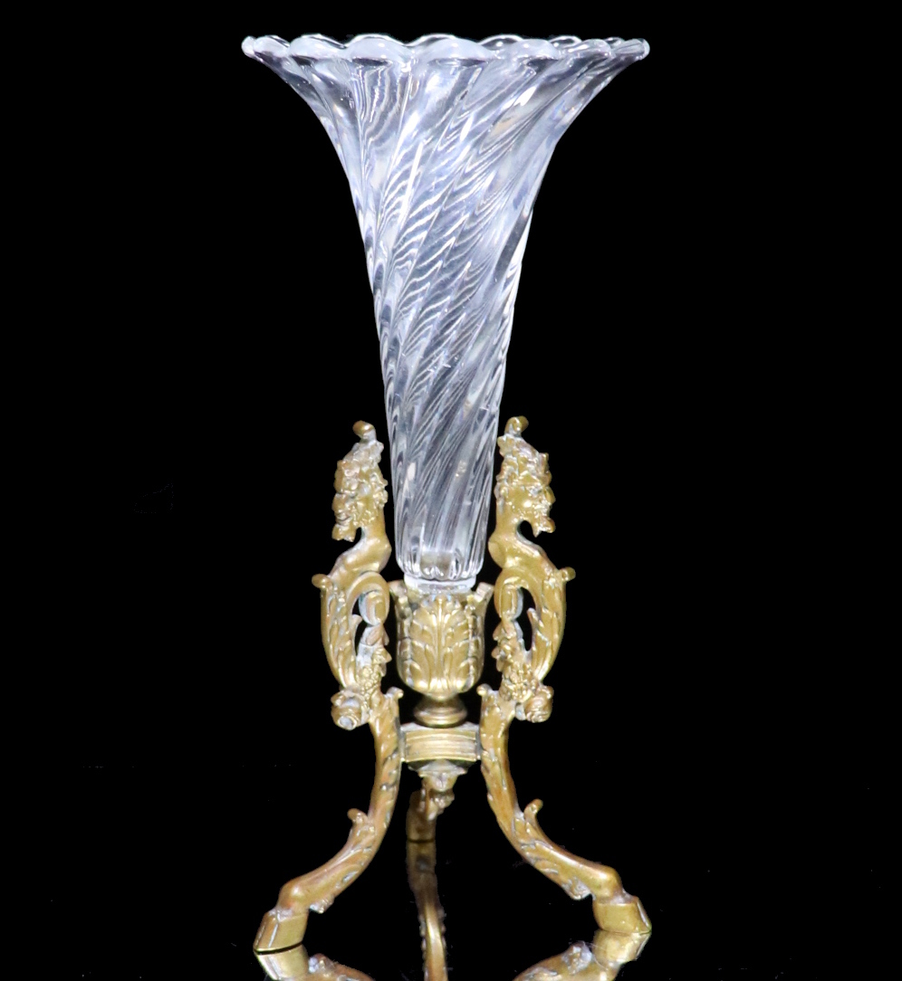 オールド・バカラ (BACCARAT) 1880年頃 大型センターピース花瓶