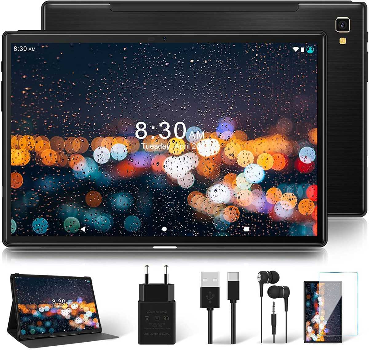 新品未開封☆Android10.0 10.1インチ タブレット ☆1920×1200IPSディスプレイ wi-fiモデル 3GB RAM 64GB ROM,8コアCPU 4G LTE 6000mAh 黒