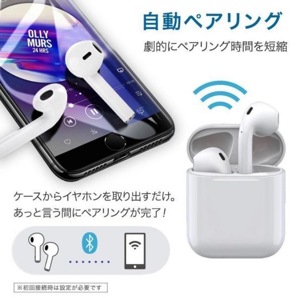 i12イヤホン　白　ワイヤレスイヤフォン　最新型　Bluetooth5.0☆_画像5
