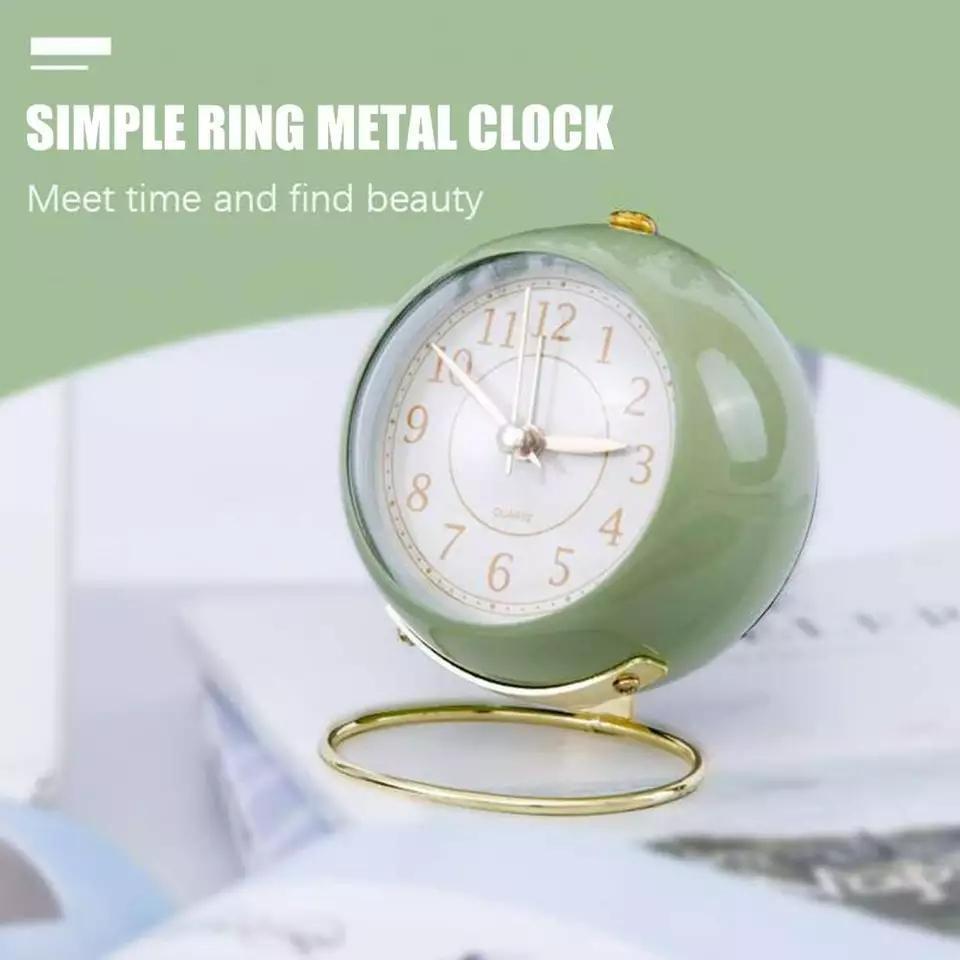 目覚まし時計 置時計 置き時計 韓国 アンティーク かわいい 北欧　丸時計　緑_画像7