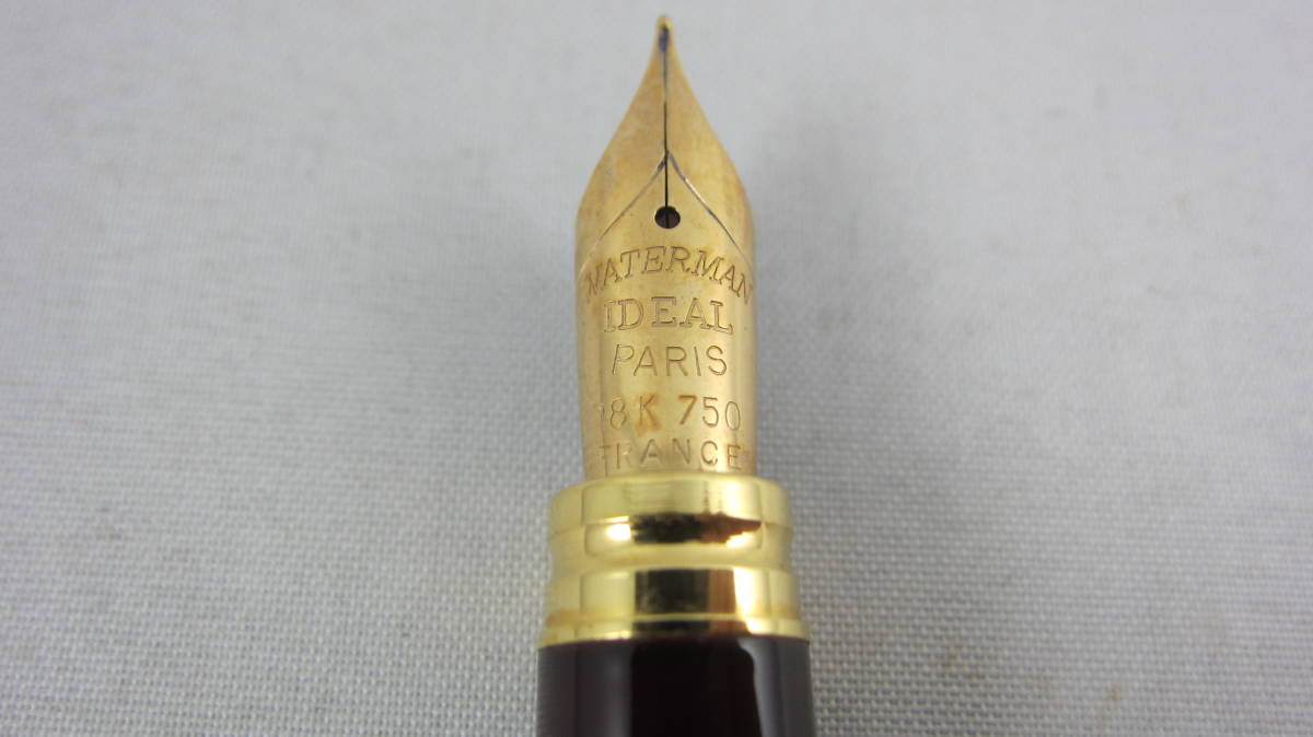 WATERMAN ウォーターマン 万年筆 ペン先18K/750 金 箱付き ブラウン
