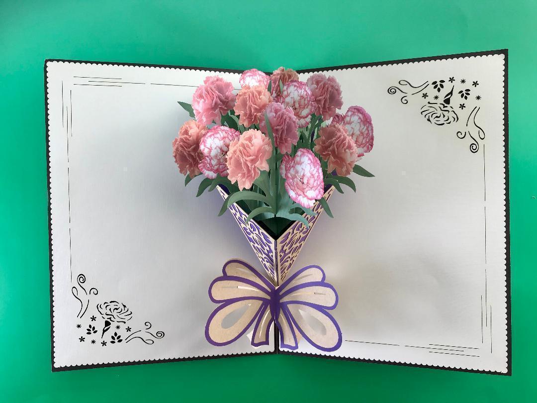 お花 が 飛び出す 3Ｄ フラワー メッセージ カード プレゼント に添えて 母の日　プレゼント