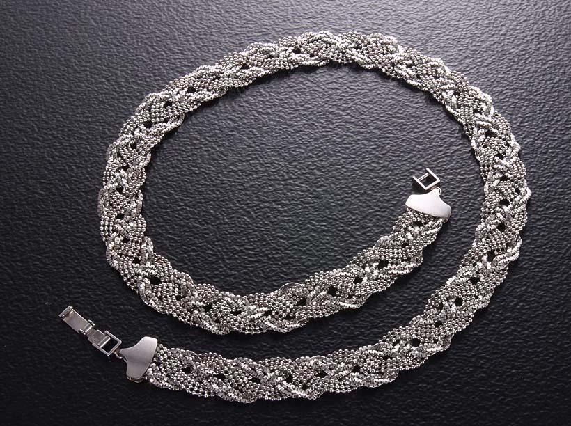 *Pt850 made. braided included .. beautiful necklace *45cm.54.7g/IP-5111