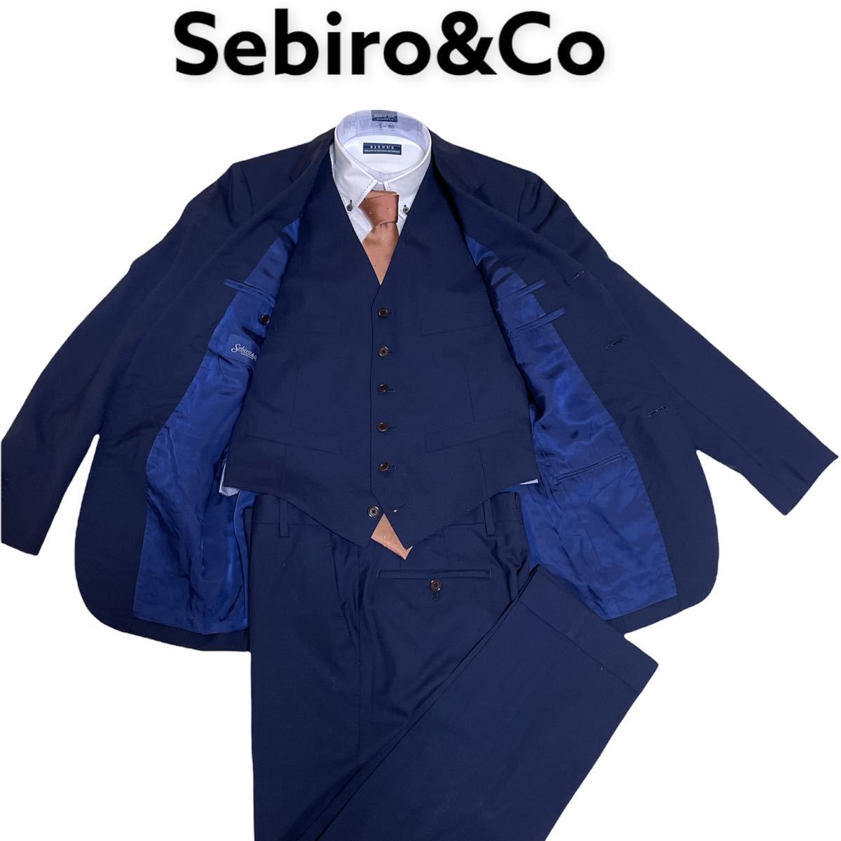 Sebiro&Co 3ピース セットアップスーツ ネイビー | smsgolubovci.me