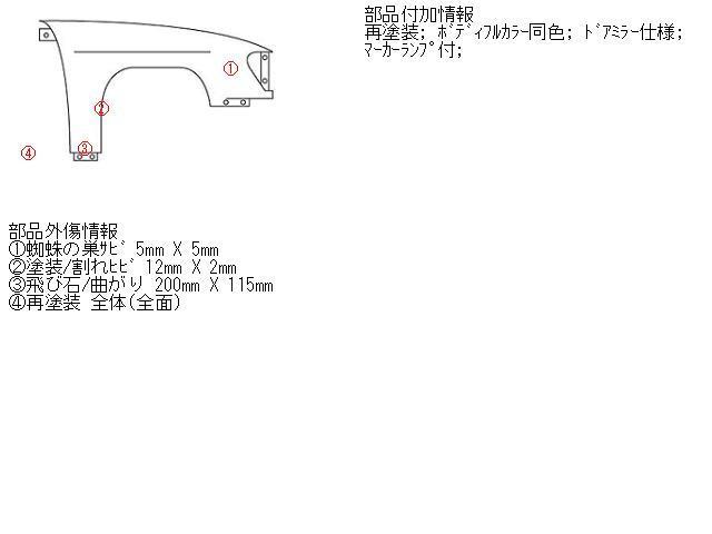 ＭＲワゴン DBA-MF22S 右Fフェンダー 660 X Z7T_画像5