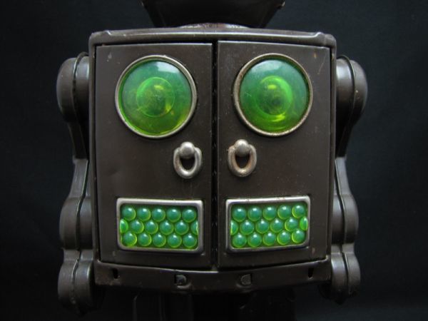 ブリキ ロボット 宇宙魔人(1960年代 日本製)&おまけの青いロボの二体