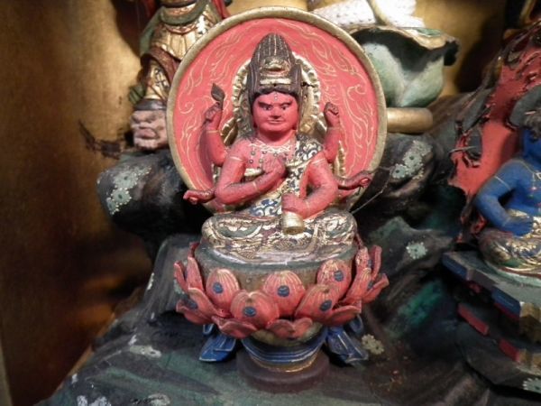 江戸時代 木彫 小型 仏像 神像 宇賀神 青不動明王 愛染明王 江戸時代 木彫 小型 仏像 神像 宇賀神 青不動明王 愛染明王