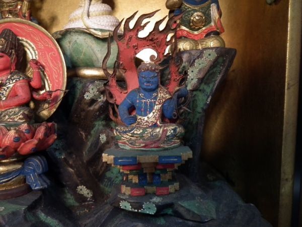 江戸時代 木彫 小型 仏像 神像 宇賀神 青不動明王 愛染明王 江戸時代 木彫 小型 仏像 神像 宇賀神 青不動明王 愛染明王