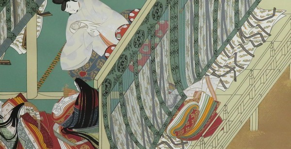 Yahoo!オークション - 版画掛軸 『国宝 源氏物語絵巻写 柏木 Yahoo!オークション - 版画掛軸 『国宝 源氏物語絵巻写 柏木