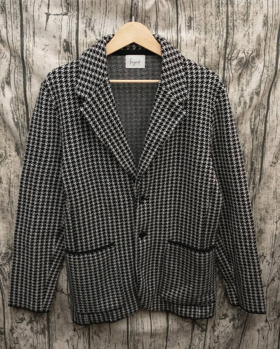 FINJACK フィンジャック 千鳥柄 シングル ニット ジャケット 美品