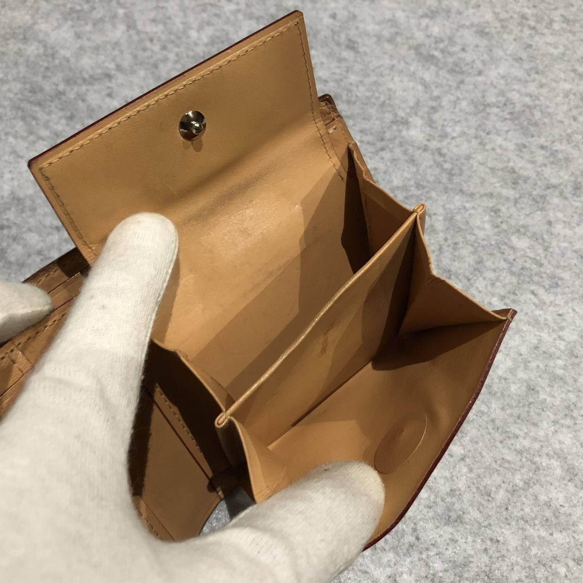 今月中出品終了】ガンゾのコードバン 小銭入れ付き二つ折り財布