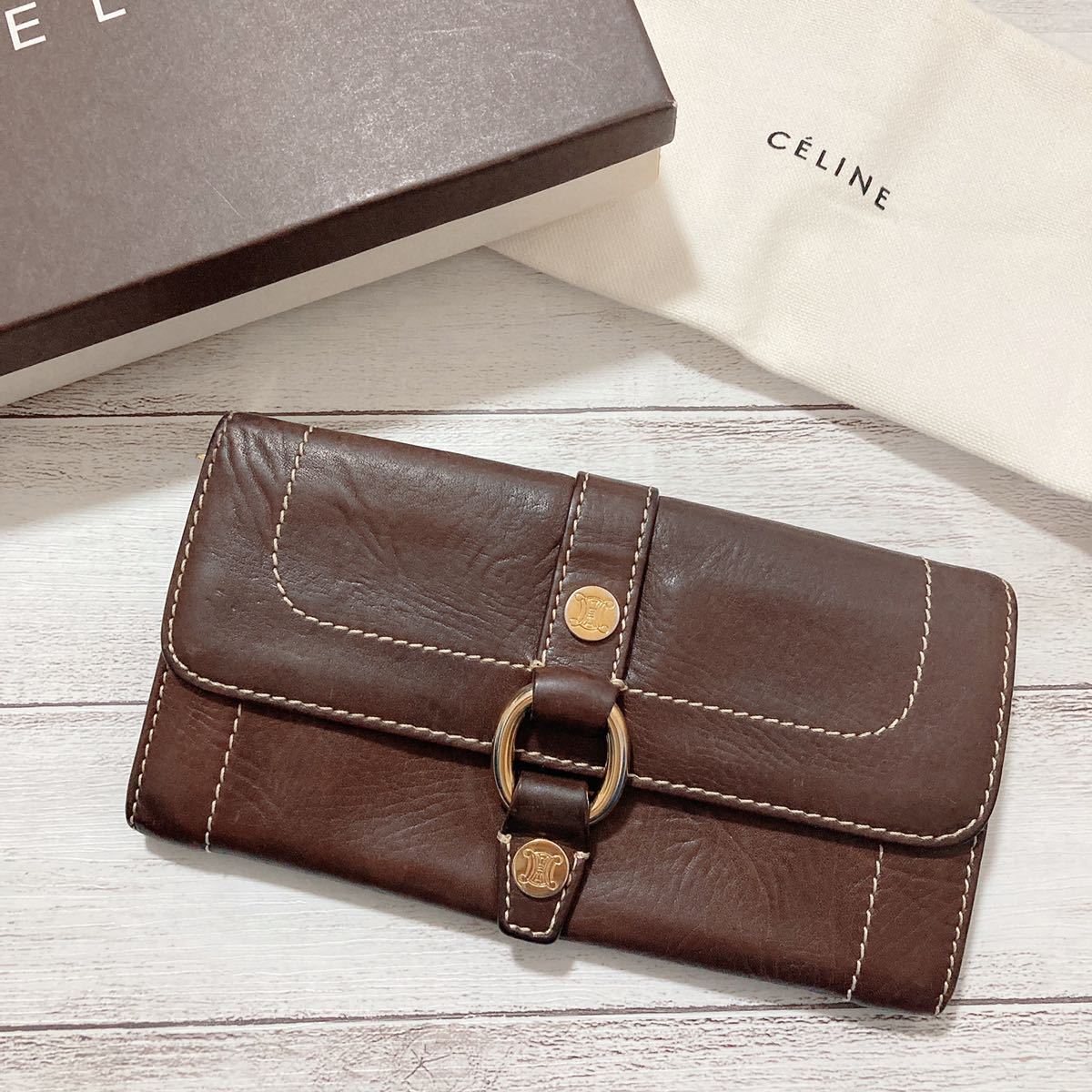 1点のみ】CELINE セリーヌ レディース メンズ 長財布 革財布 折り財布