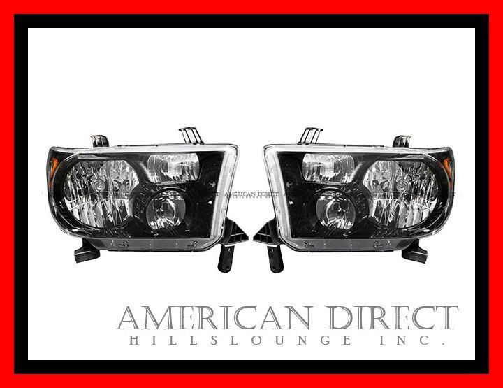 ブラック アンバーリフレクター 07-13y タンドラ 08y- セコイア セコイヤ 上等な トヨタ ヘッドライト ヘッド US 左右2個セット 店舗良い ランプ