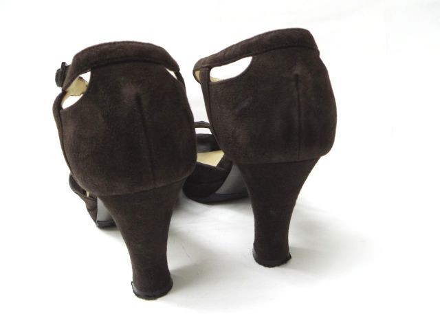 Ernest Esposito / L ne -stroke e spo jito* scorching tea suede sandals 36(23~23.5 rank ) [ used ][ beautiful goods ]K180710T-01