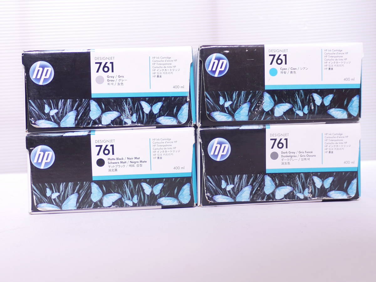 HP 761 Cyan * gray * dark gray * mat black total 4 piece set ink cartridge 