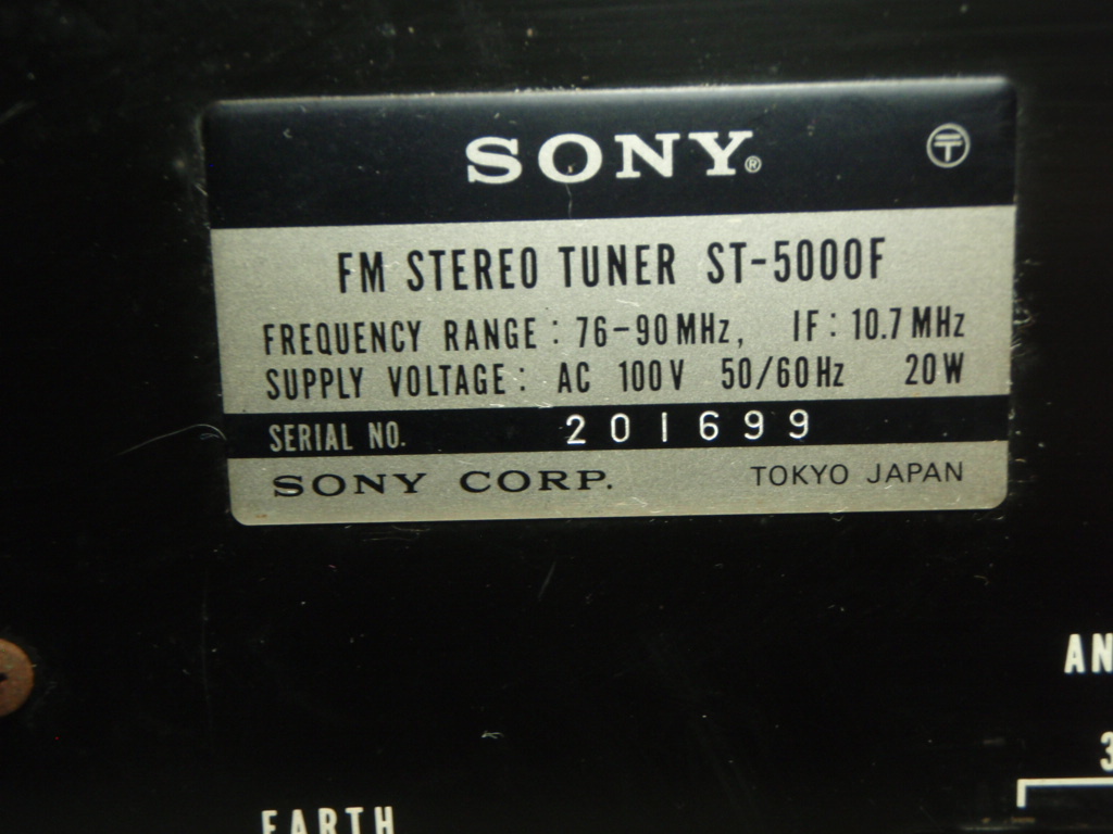 3a102A 【ジャンク】SONY ソニー ST-5000F FMステレオ チューナー 昭和レトロ 珍品_画像7