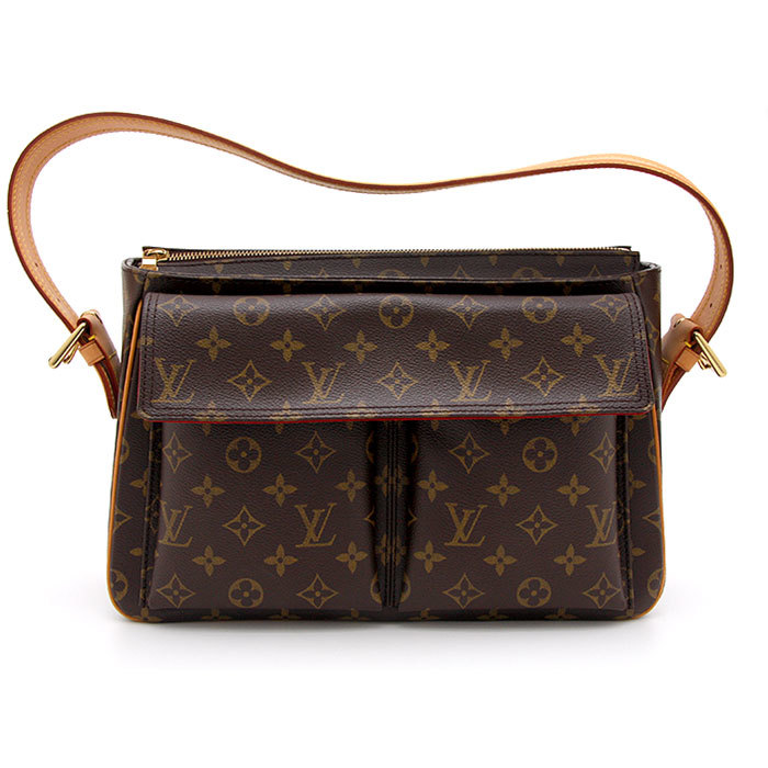 中古良品 ルイヴィトン ショルダーバッグ モノグラム ヴィバシテGM M51163 LOUIS VUITTON ブランド 高級感 バック ブラウン フランス製_画像1