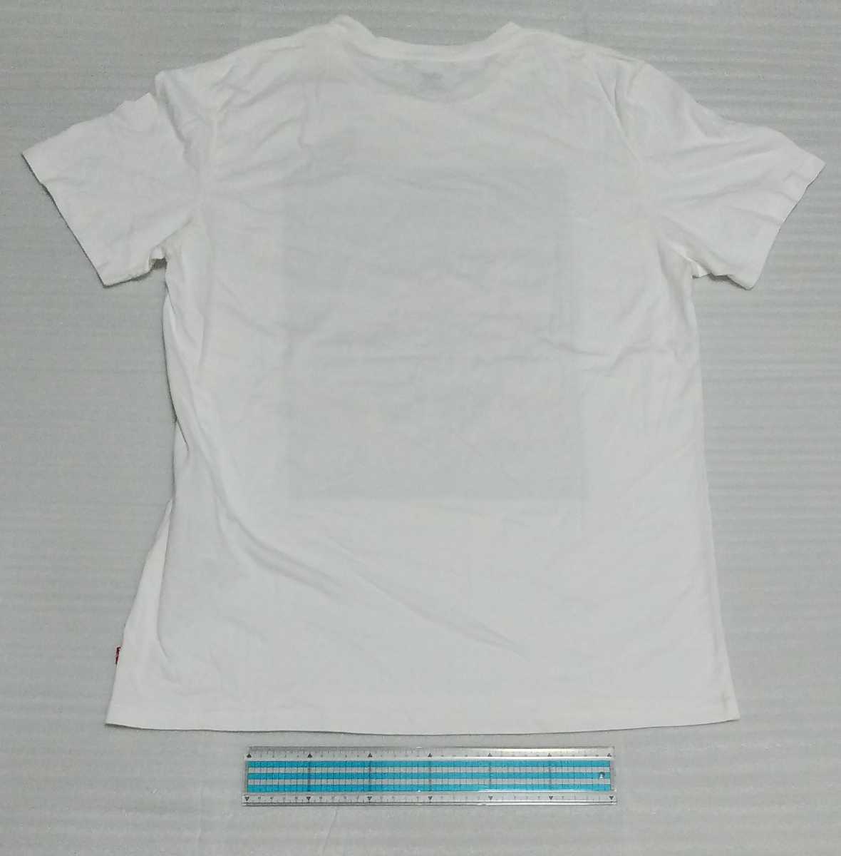 未使用 LEVI'S LEVIS リーバイス 半袖Tシャツ ネオン写真グラフィック スポーツ ウェア ホワイト白プリント サイズ L ジャパンXL 224910493_背面です。