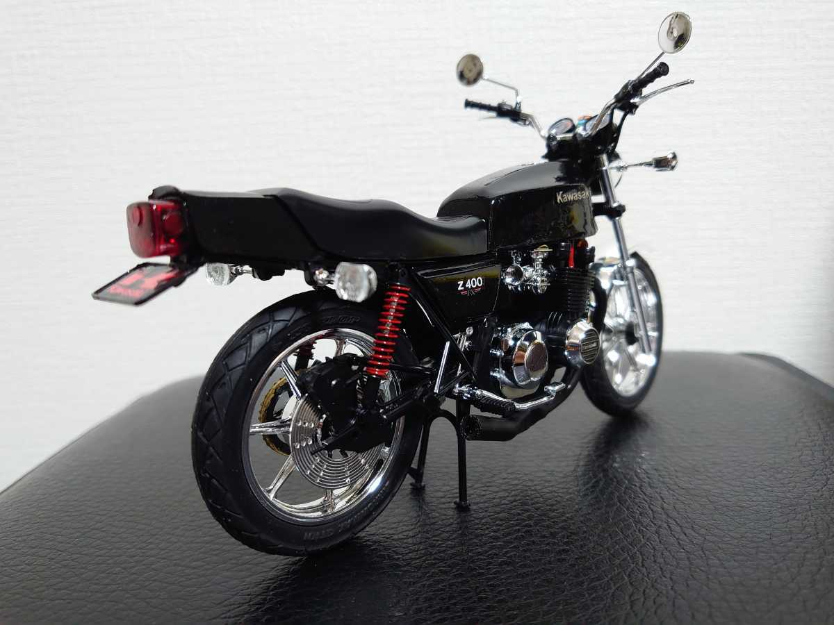 アオシマ 1/12 カワサキ Z400FX 完成品 ブラック バイク プラモ 模型