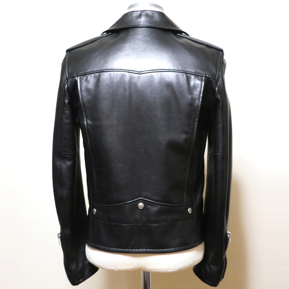 美品 日本正規品 Saint Laurent サンローラン 15SS L01 レザーダブルライダースジャケット黒46_画像6