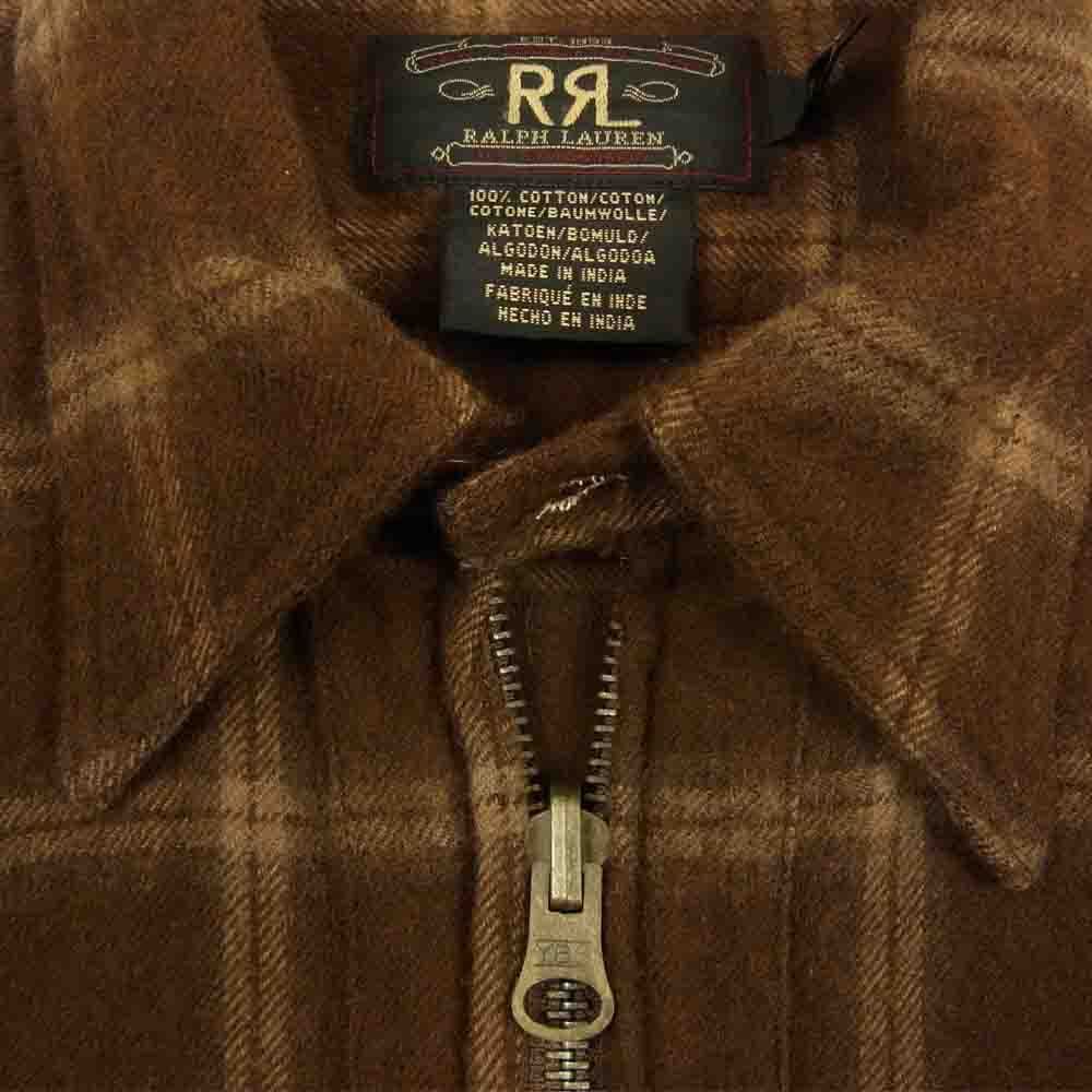 RRL ダブルアールエル 90s 三ツ星タグ チェック ハーフジップ プル