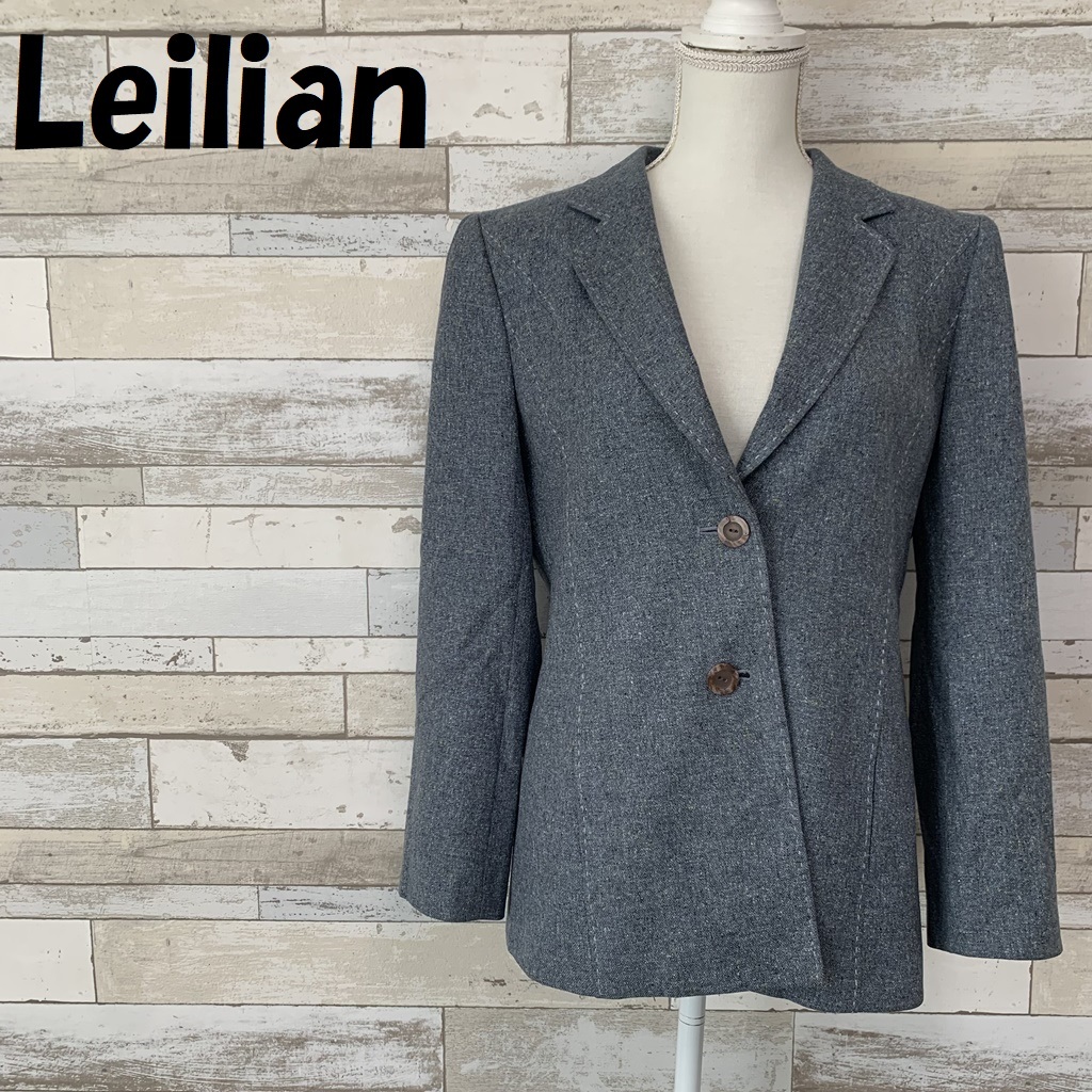 Leirian】レリアン ツイード シルク混ロングジャケット ジャケット
