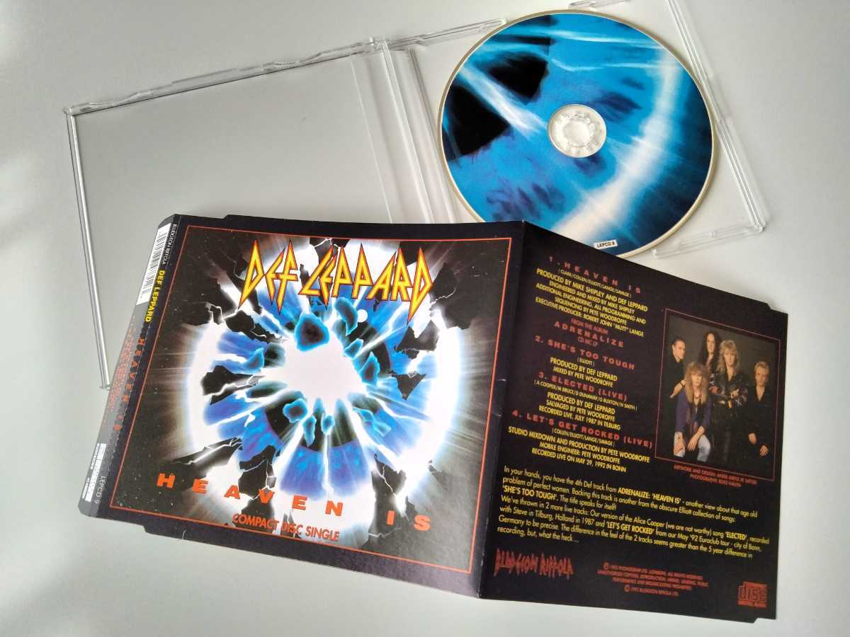 【UK盤MAXI】Def Leppard / Heaven Is MAXI CD BLUDGEON RIFFOLA LEPCD9 93年,She's Too Tough,Elected(LIVE),Let's Get Rocked(LIVE)収録_画像3