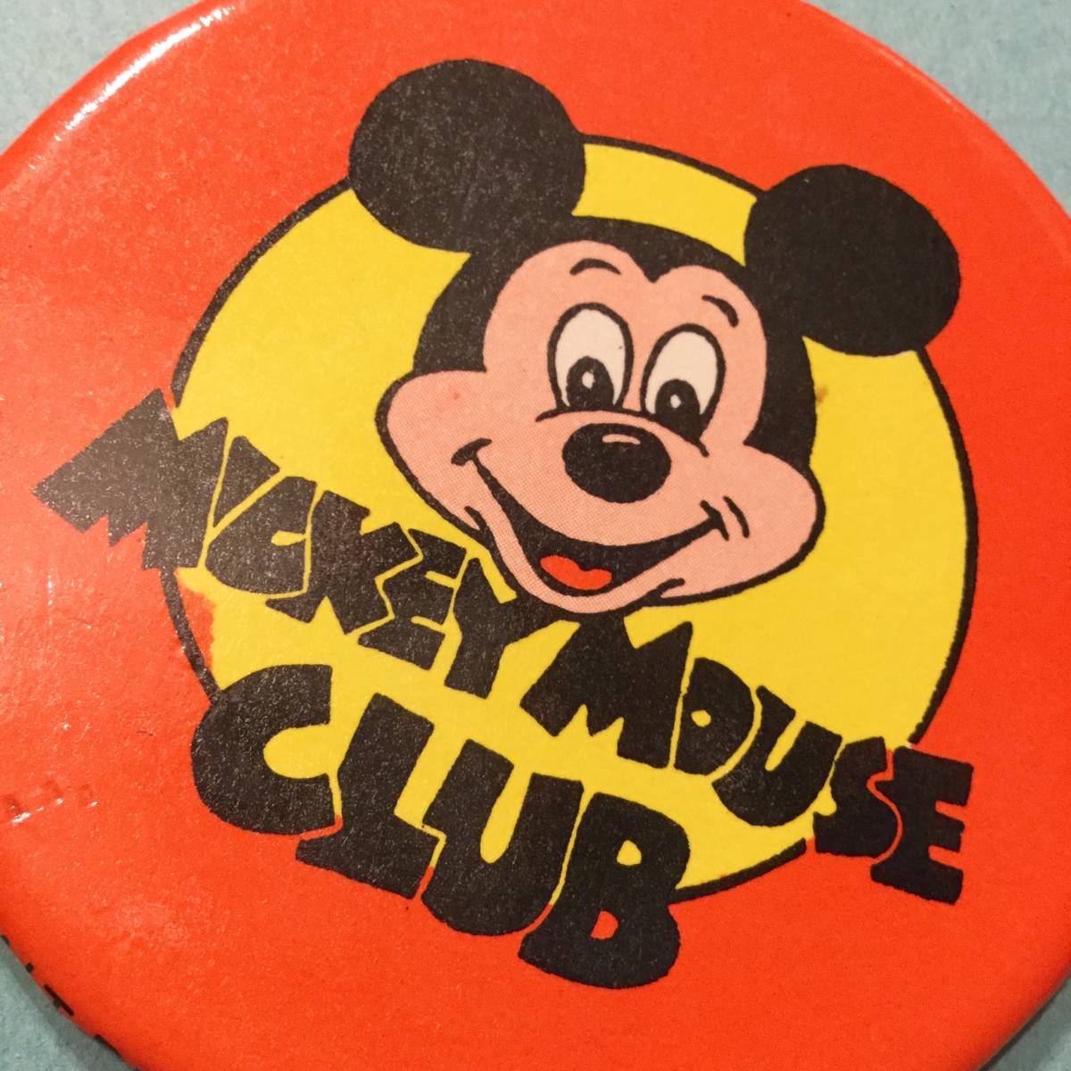  Mickey Mouse Club жестяная банка значок 1980\'s неиспользуемый товар MICKEY MOUSE CLUB DISNEY Disney жестяная банка baji can значок baji Showa Retro 