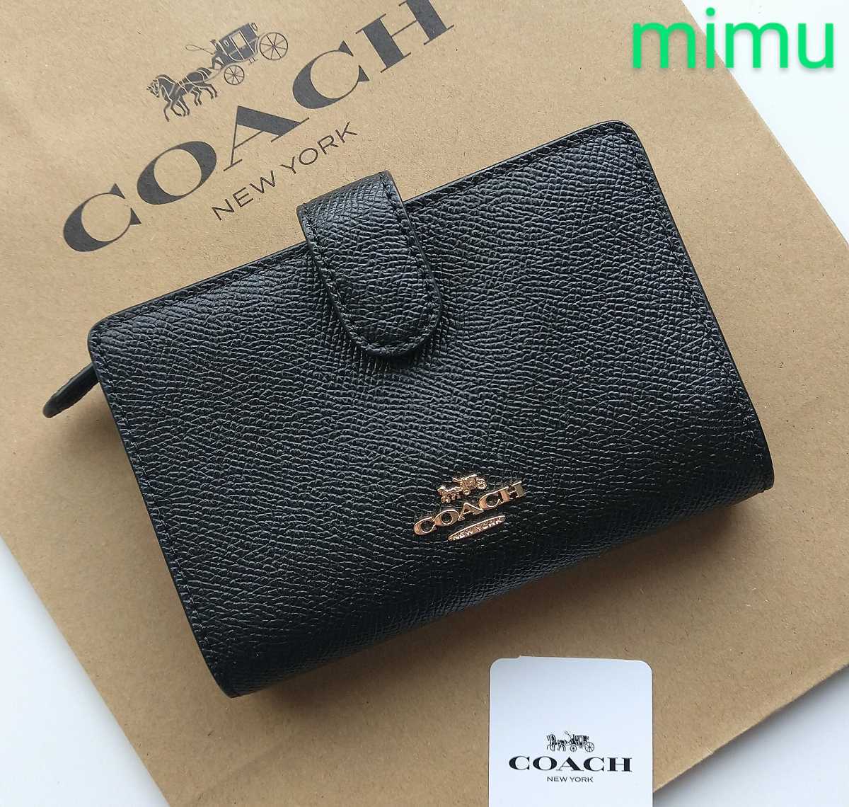 新品】COACH コーチ 二つ折り財布 ブラック（¥9,200） dofeli.com