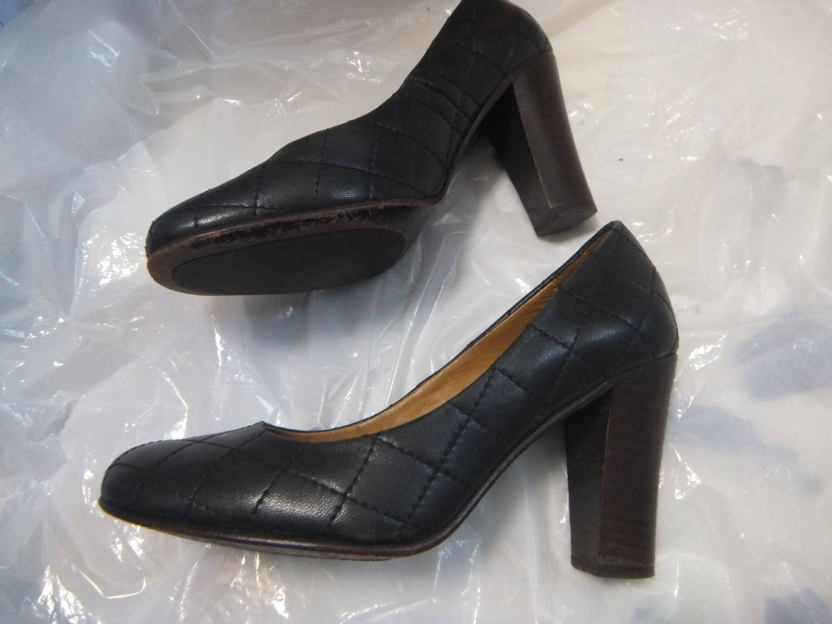 アーペーセー APC サイズ36 約23cm ヒール パンプス シューズ 靴 黒 く1301の画像5