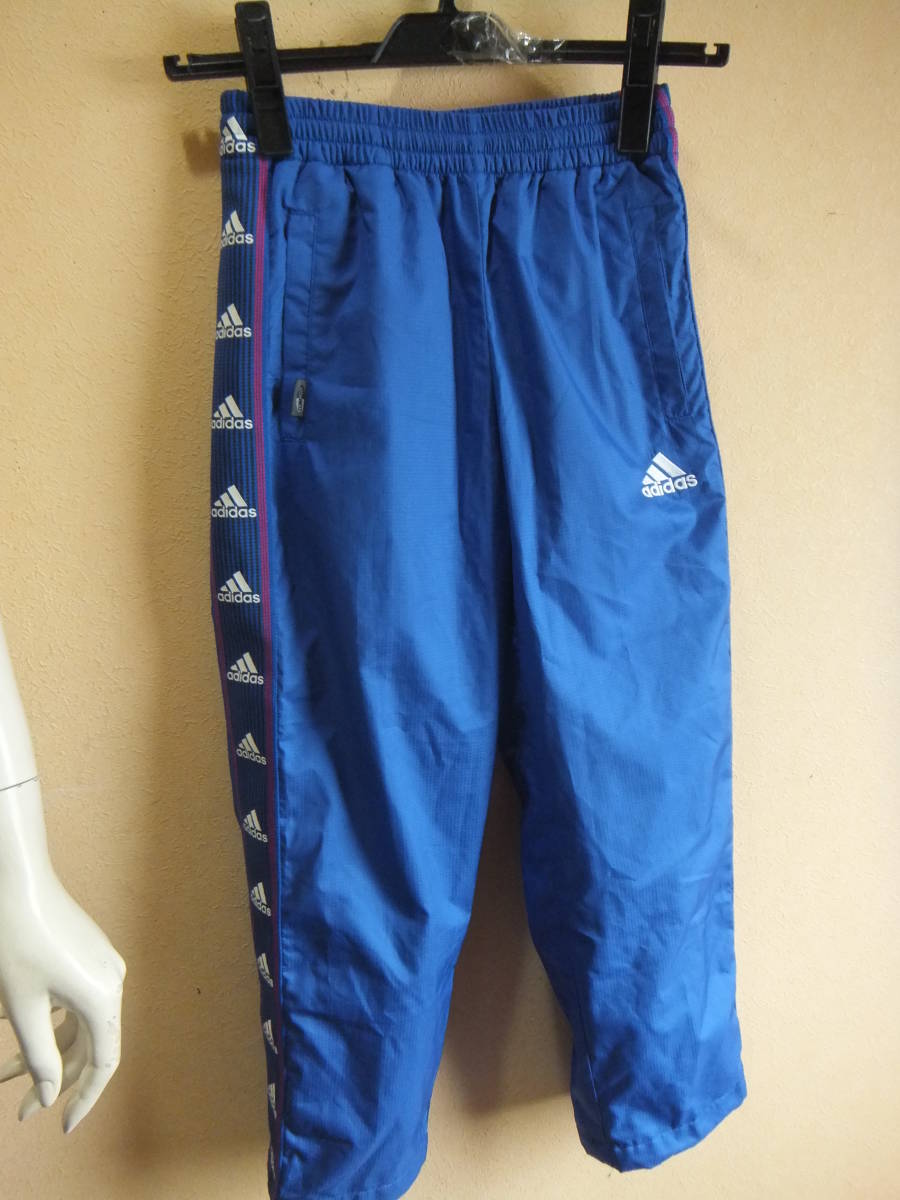 アディダス adidas 130cm ウインドブレーカー 下 パンツ ボトム キッズ スポーツ メ12182_画像1