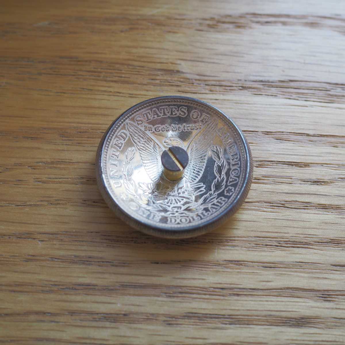 モルガンダラーコンチョ 1921 ネジ式 レザークラフト材料 銀貨