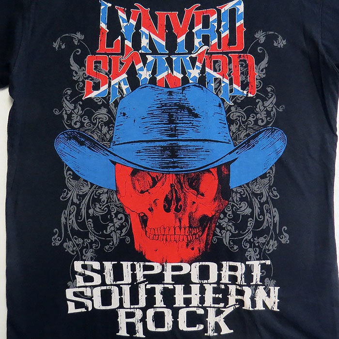 レーナード・スキナード Lynyrd Skynyrd ロックT シャツ　半袖 Tシャツ メンズ ブラック Mサイズ プリント ロックバンド 【1906-Q／M2】_画像2