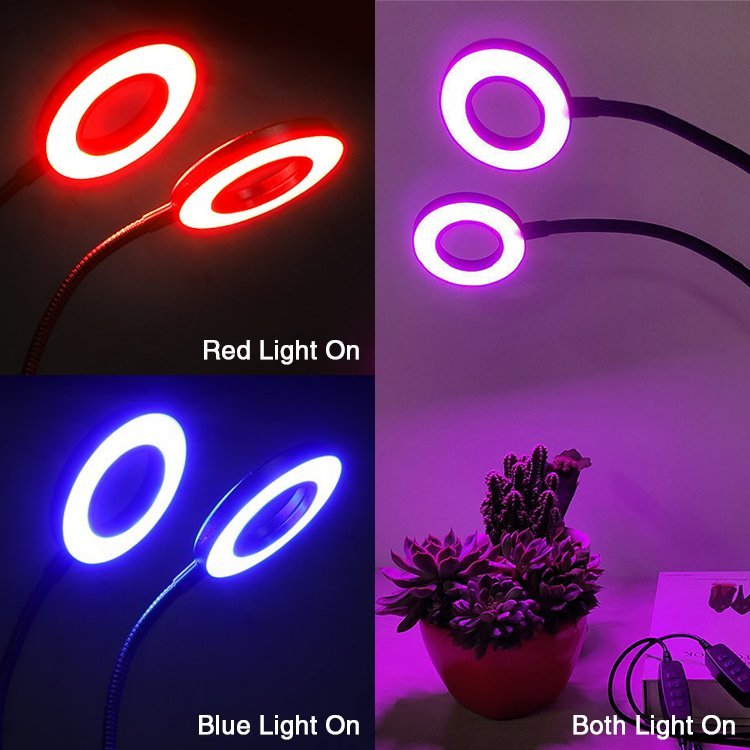  plant rearing twin LED light interior plant. growth .. indoor cultivation flexible neck red color + blue color full spec ktoruLED illuminance adjustment possible USB supply of electricity type 