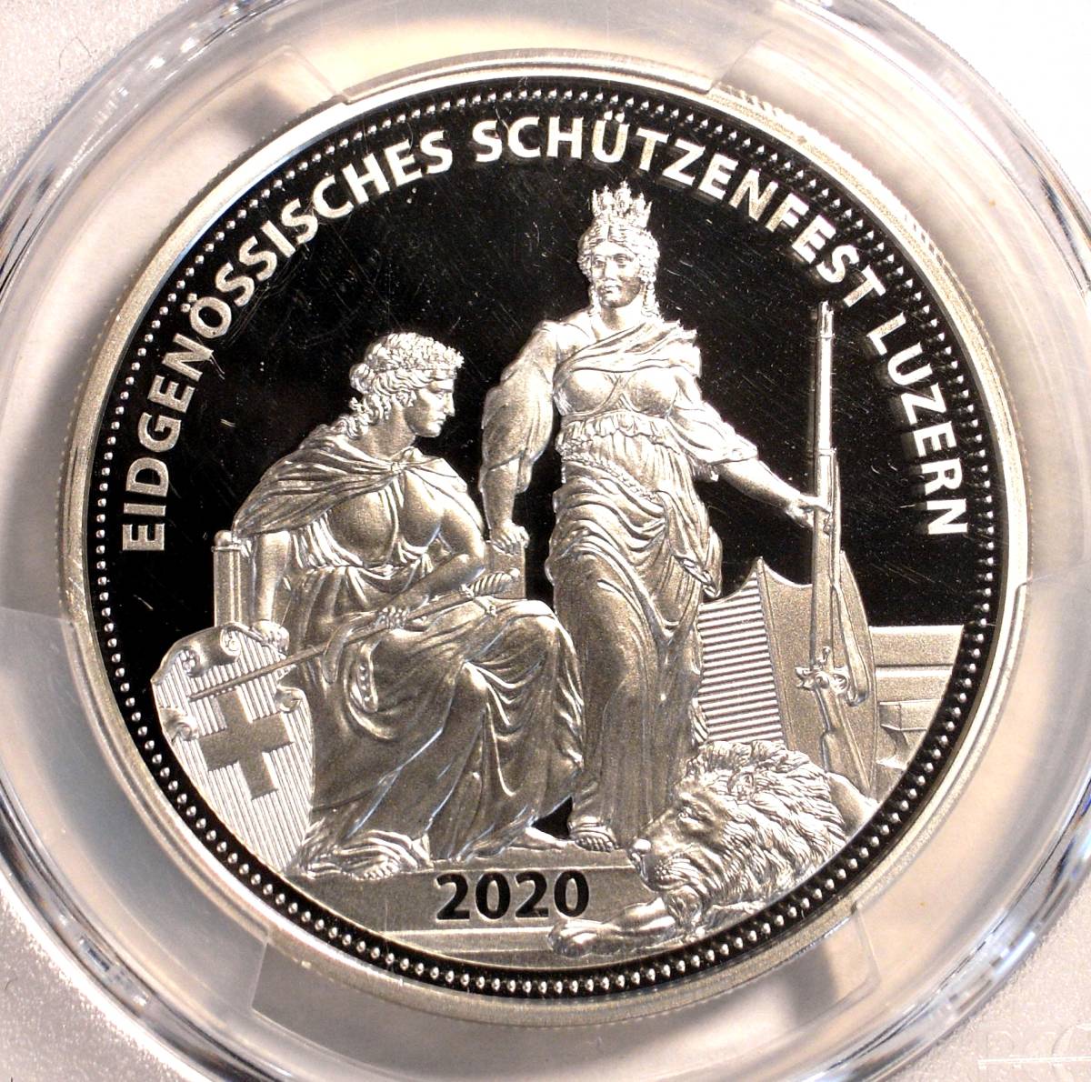 最大5000円OFFクーポン 世界で27枚 スイス 2011 50 銀貨 都市景観 PCGS
