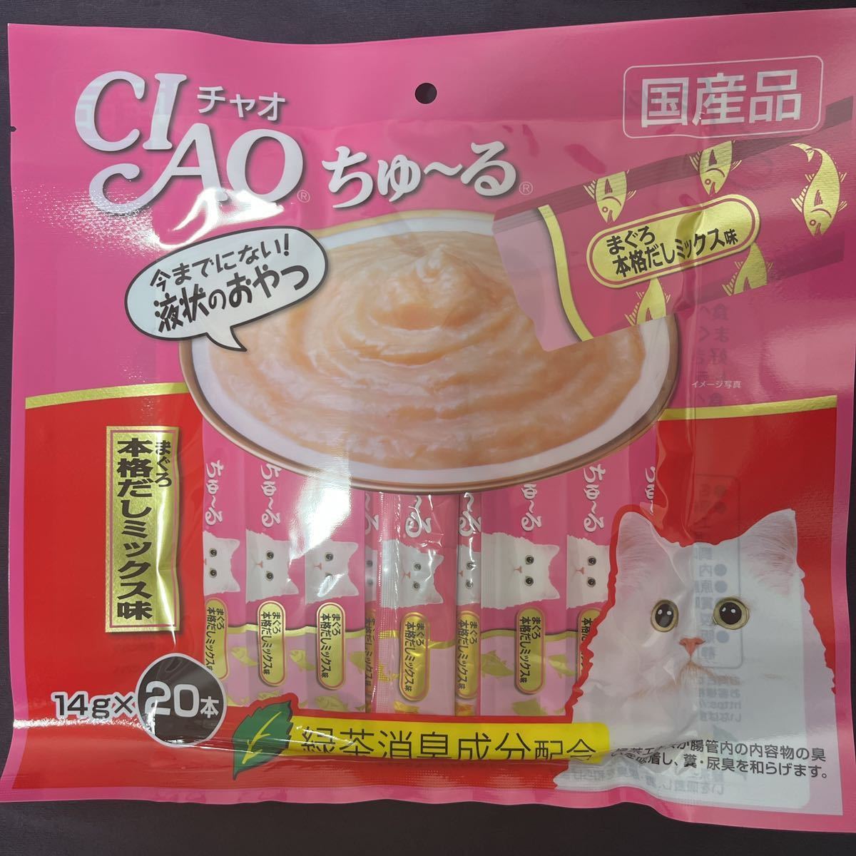 CIAO チャオ ちゅ～る まぐろ本格だしミックス味 14g×20本×2袋 いなば ちゅーる 猫用液状おやつ 国産品 保存料不使用