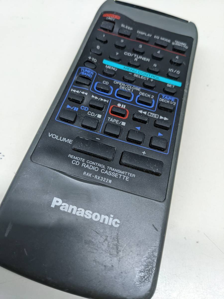 [F-43-33] Junk Panasonic RAK-RX322W RX-DT701 for remote control Bubble radio-cassette for remote control surface panel distortion equipped 