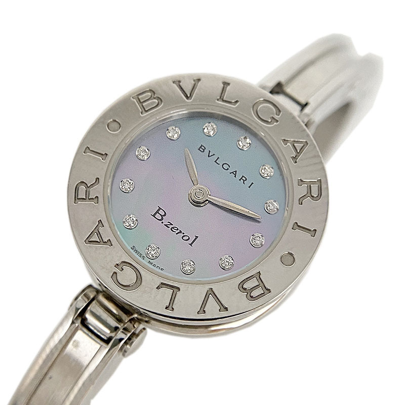 47％割引誕生日プレゼント ブルガリ BVLGARI ビーゼロワン バングルウォッチ 青シェル文字盤 ブルー Sサイズ 12P ダイヤモンド  BZ22S 腕時計 レディース 中古 ブルガリ ブランド腕時計 アクセサリー、時計-MBIS.CA