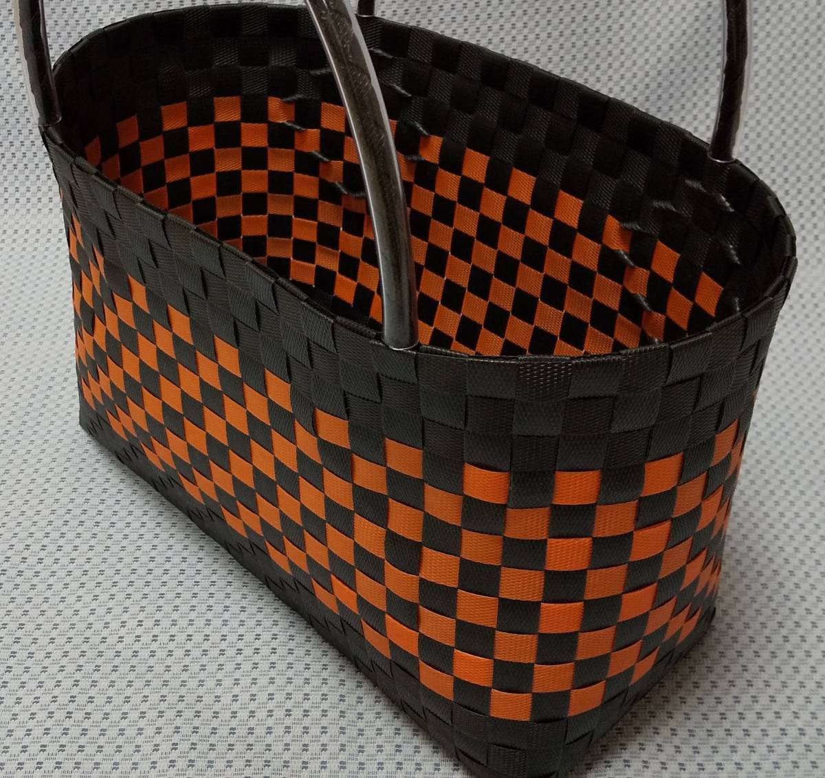  hand made PP band pra basket bag pra basket L17 black * orange 