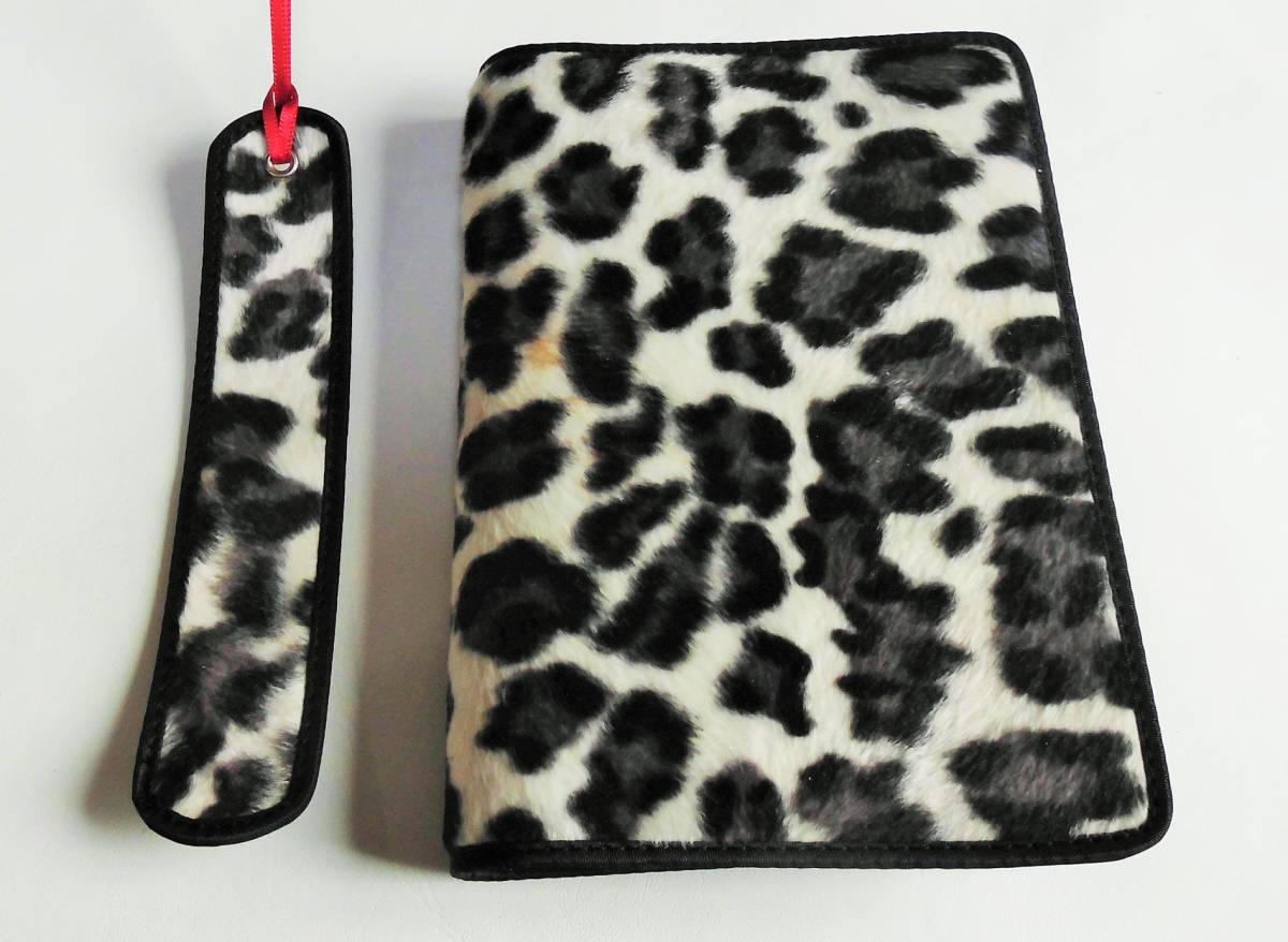 tutu atelier [ book cover ] library book@# leopard print # short wool type #book marker attaching 