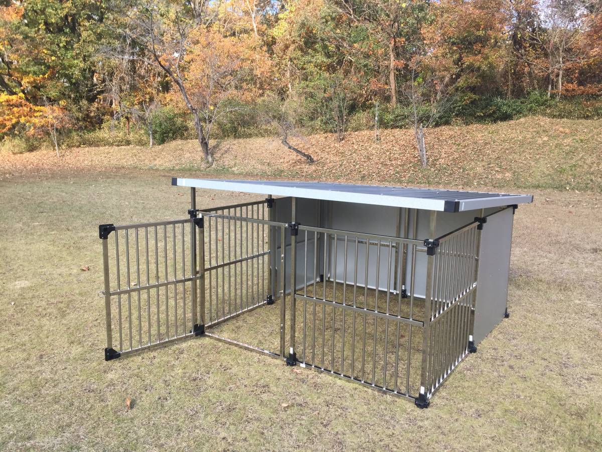  made of stainless steel dog house DFS-M2 (1 tsubo type outdoors for kennel ) large dog floor less [ free shipping ]