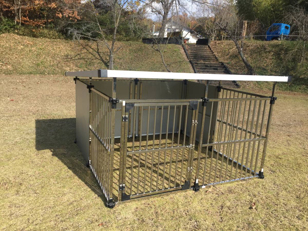  made of stainless steel dog house DFS-M2 (1 tsubo type outdoors for kennel ) large dog floor less [ free shipping ]